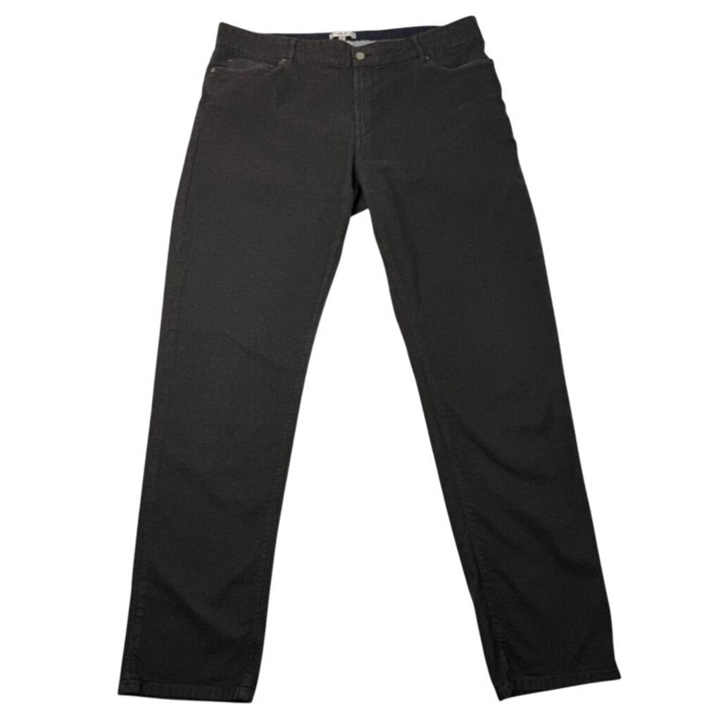 Peter Millar Mountainside Collection Flannel 5 Pocket Jeans, Black, Men's 32